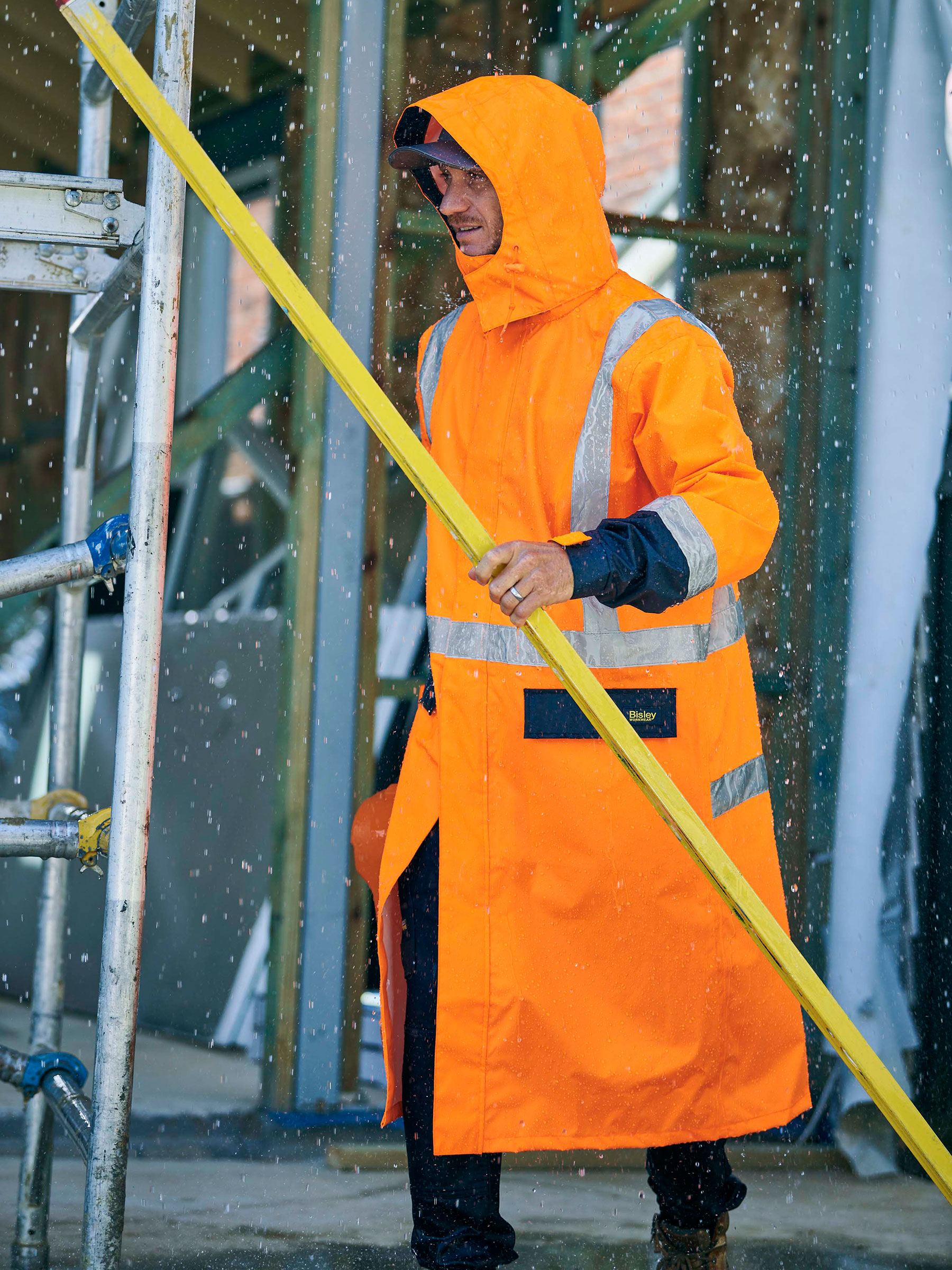 Bisley Taped Hi Vis Long Rain Coat BJ6961T