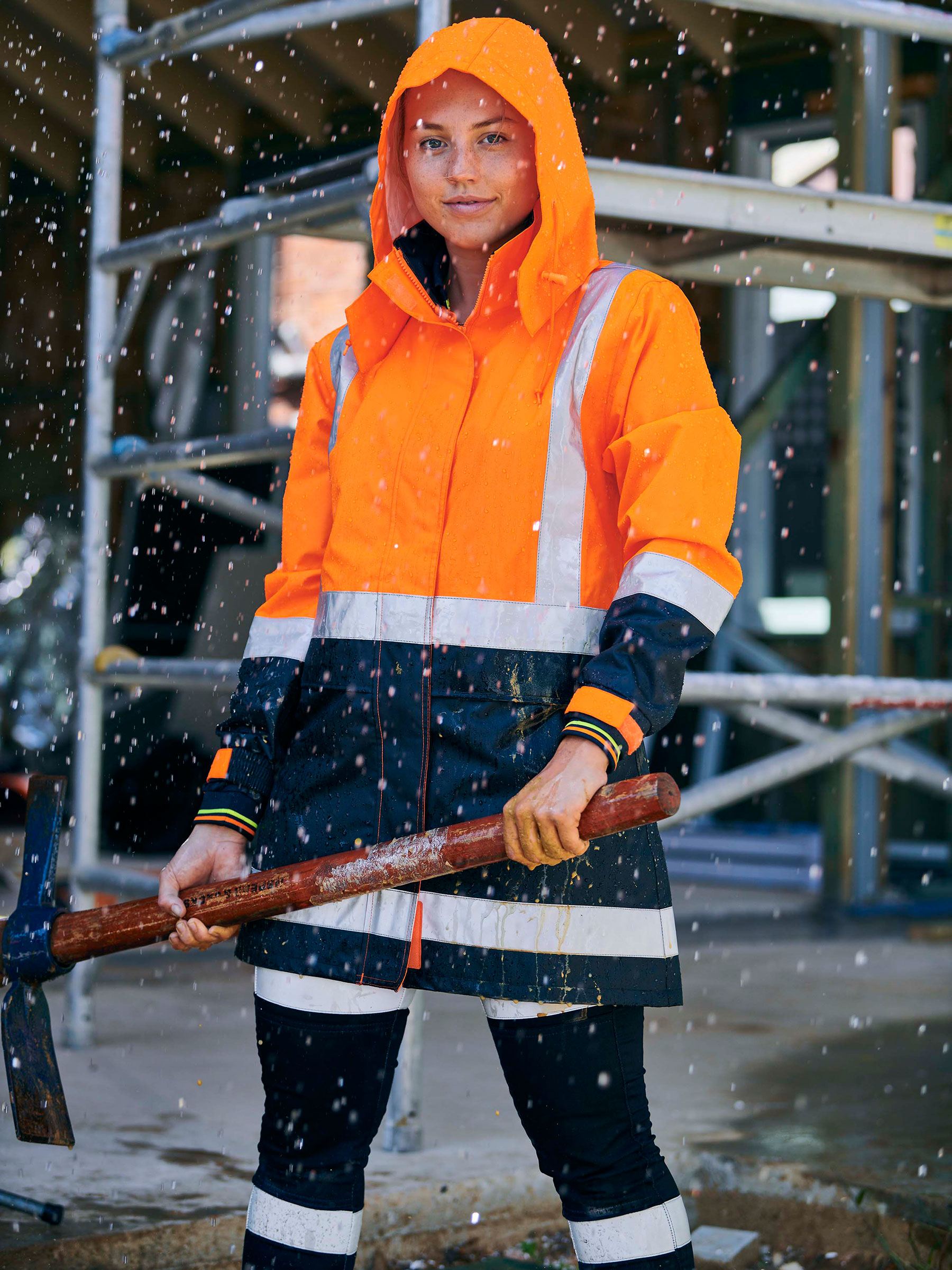 Bisley Women's H Taped Two Tone Hi Vis Rain Jacket BJL6966T