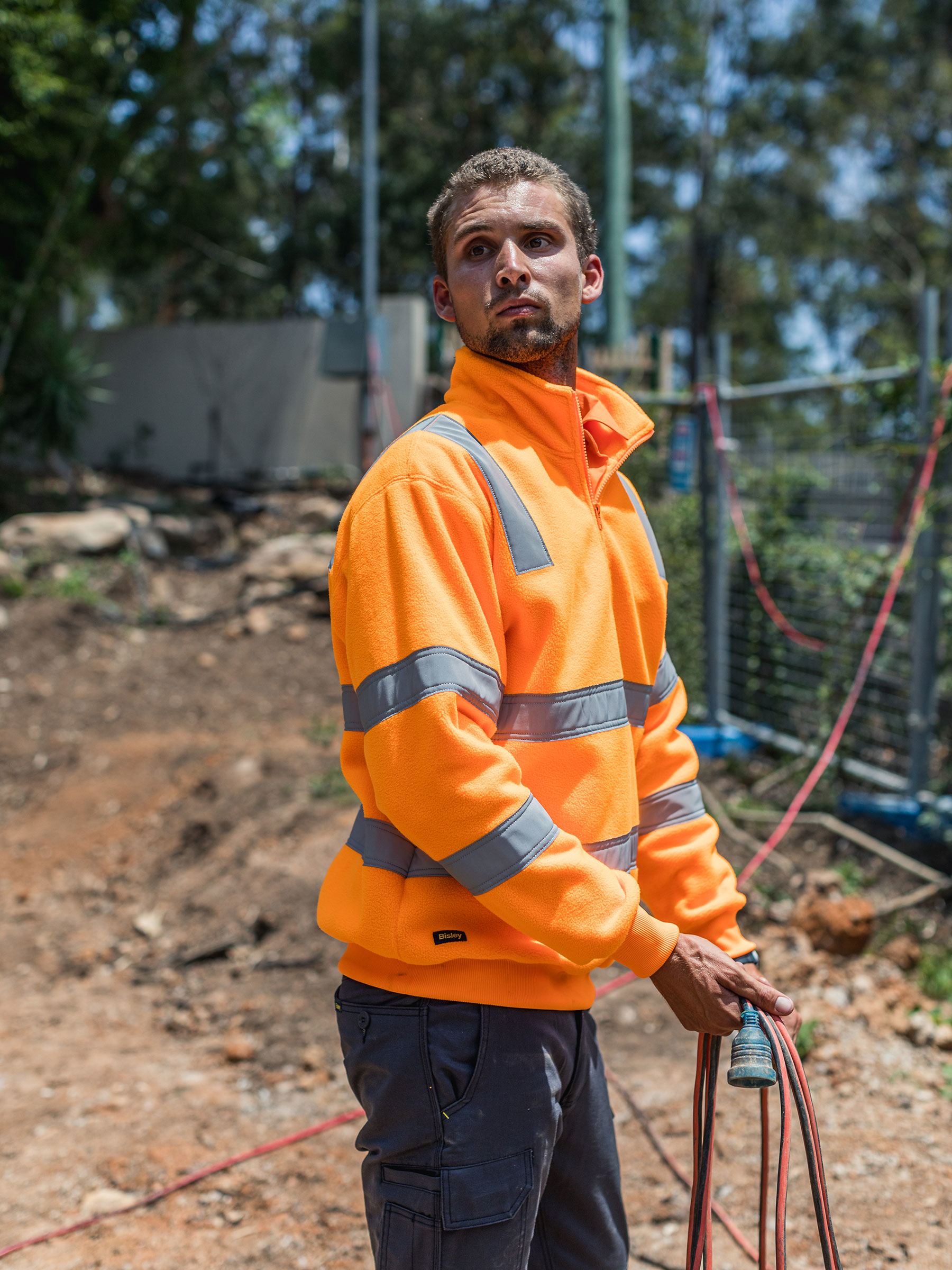 Bisley X Taped Hi Vis 1/4 Zip Pullover BK6814XT