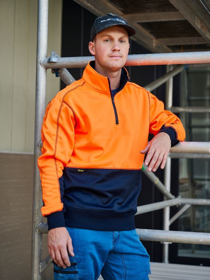 Bisley Hi Vis Fleece 1/4 Zip Pullover BK6989
