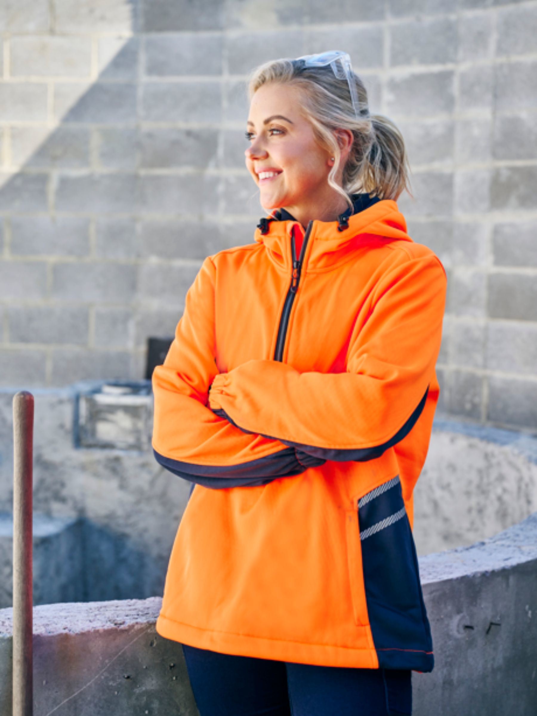 Bisley Women's Hi Vis Liquid Repellent Fleece Hoodie BKL6571