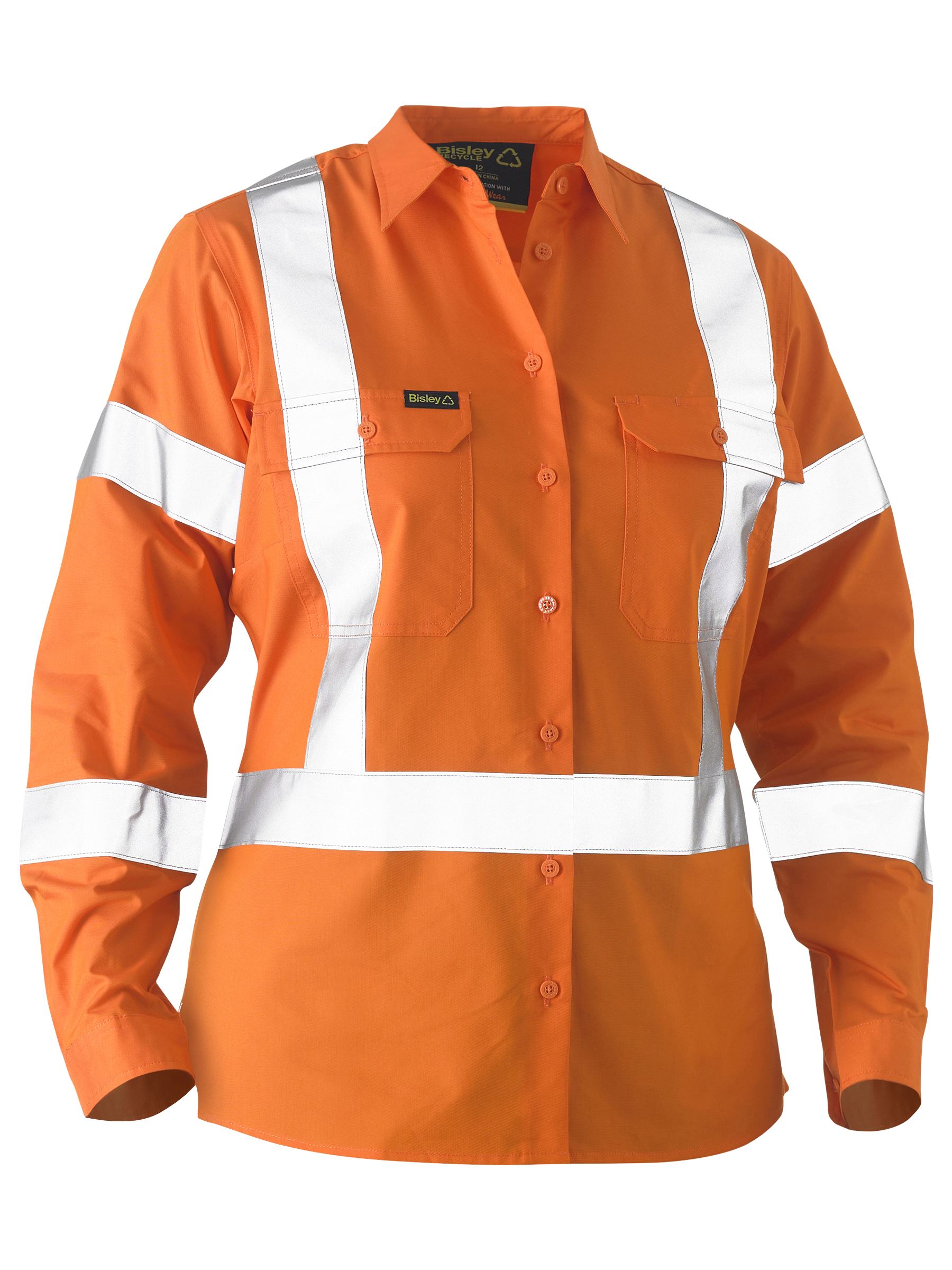 Bisley Recycle Women's X Taped Hi Vis Drill Shirt BL6266XT