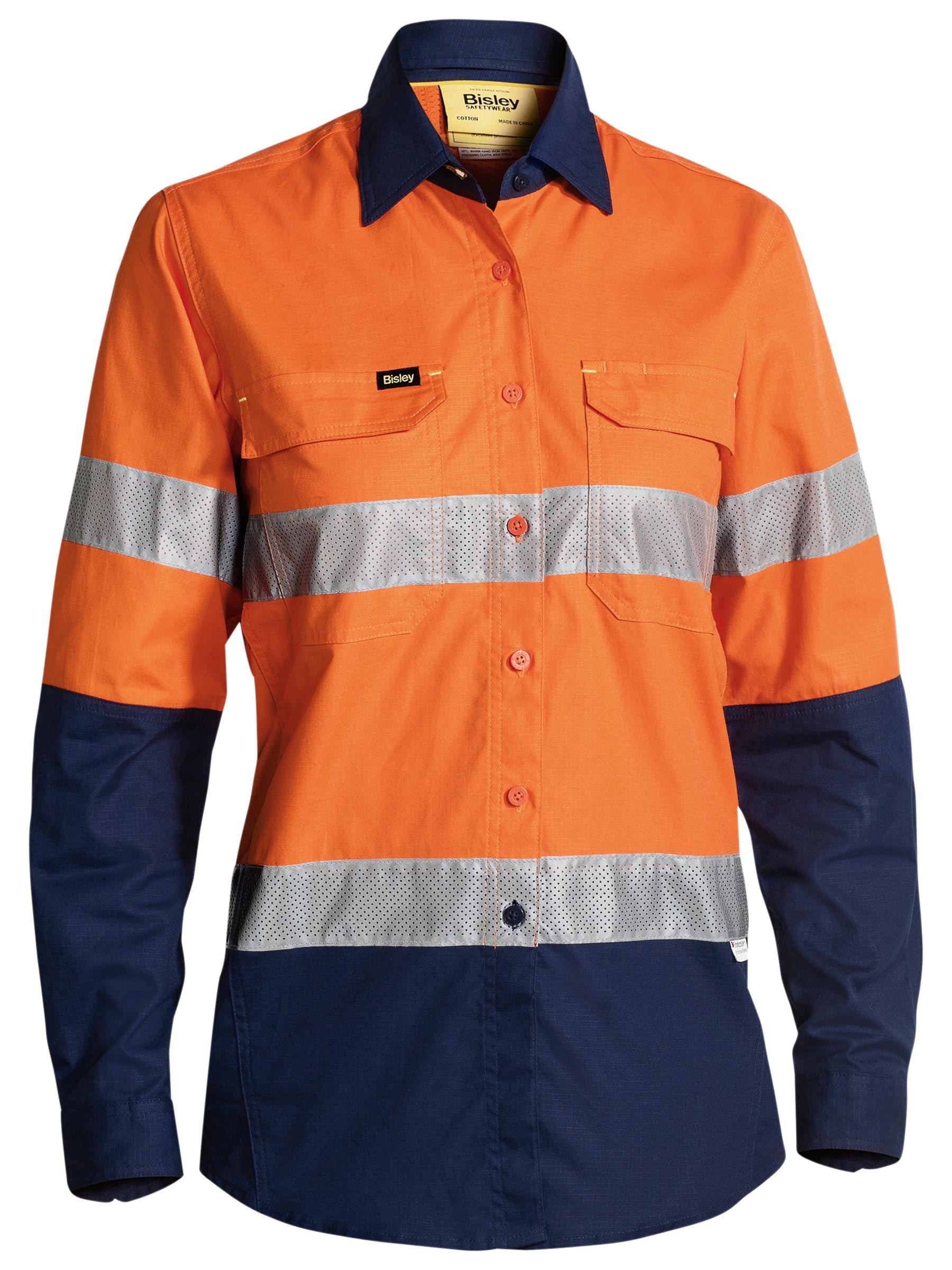 Bisley Women's X Airflow™ Taped Hi Vis Ripstop Shirt BL6415T