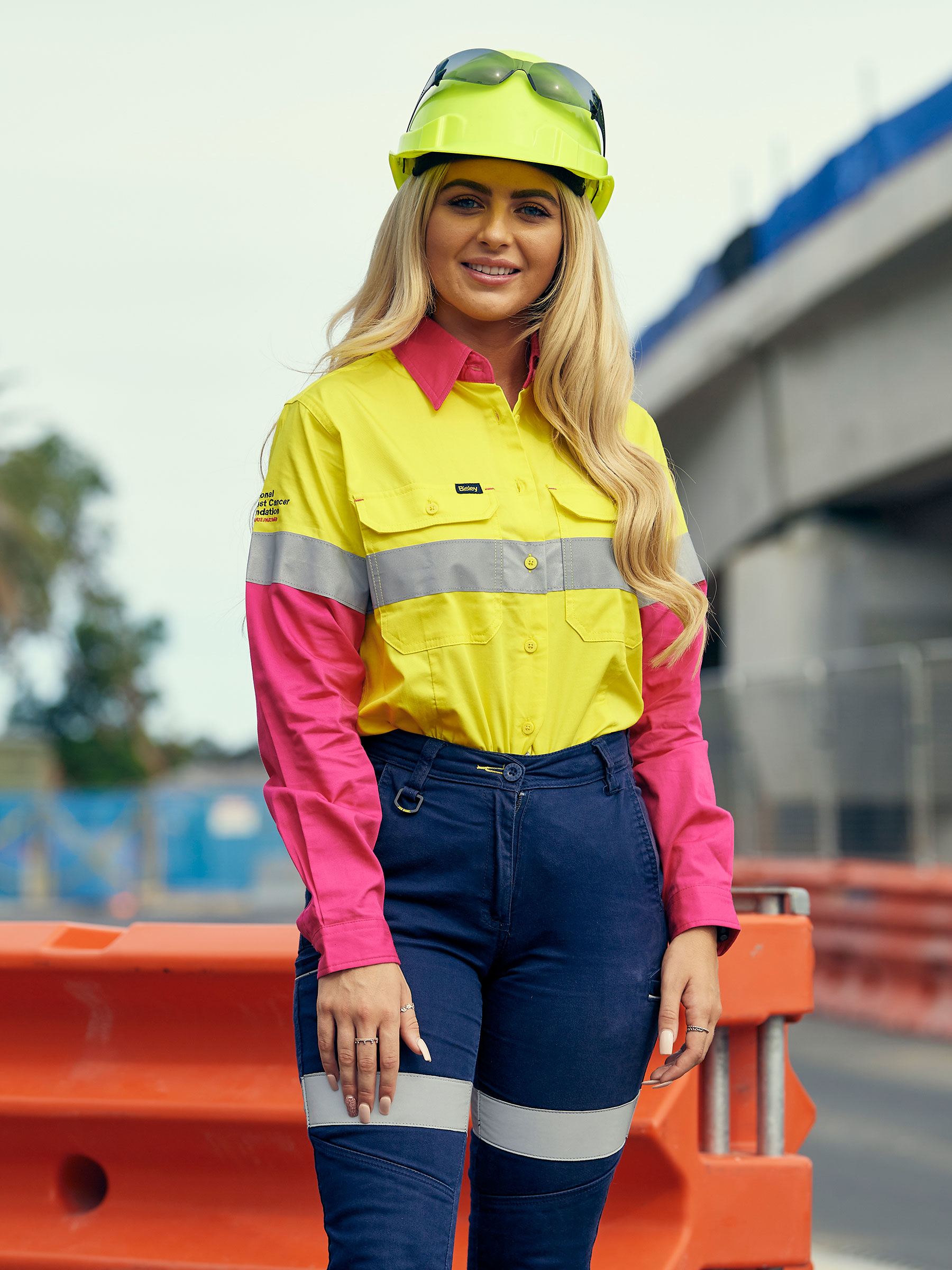 Bisley Women's Taped Hi Vis Cool Lightweight Drill Shirt BL6696T