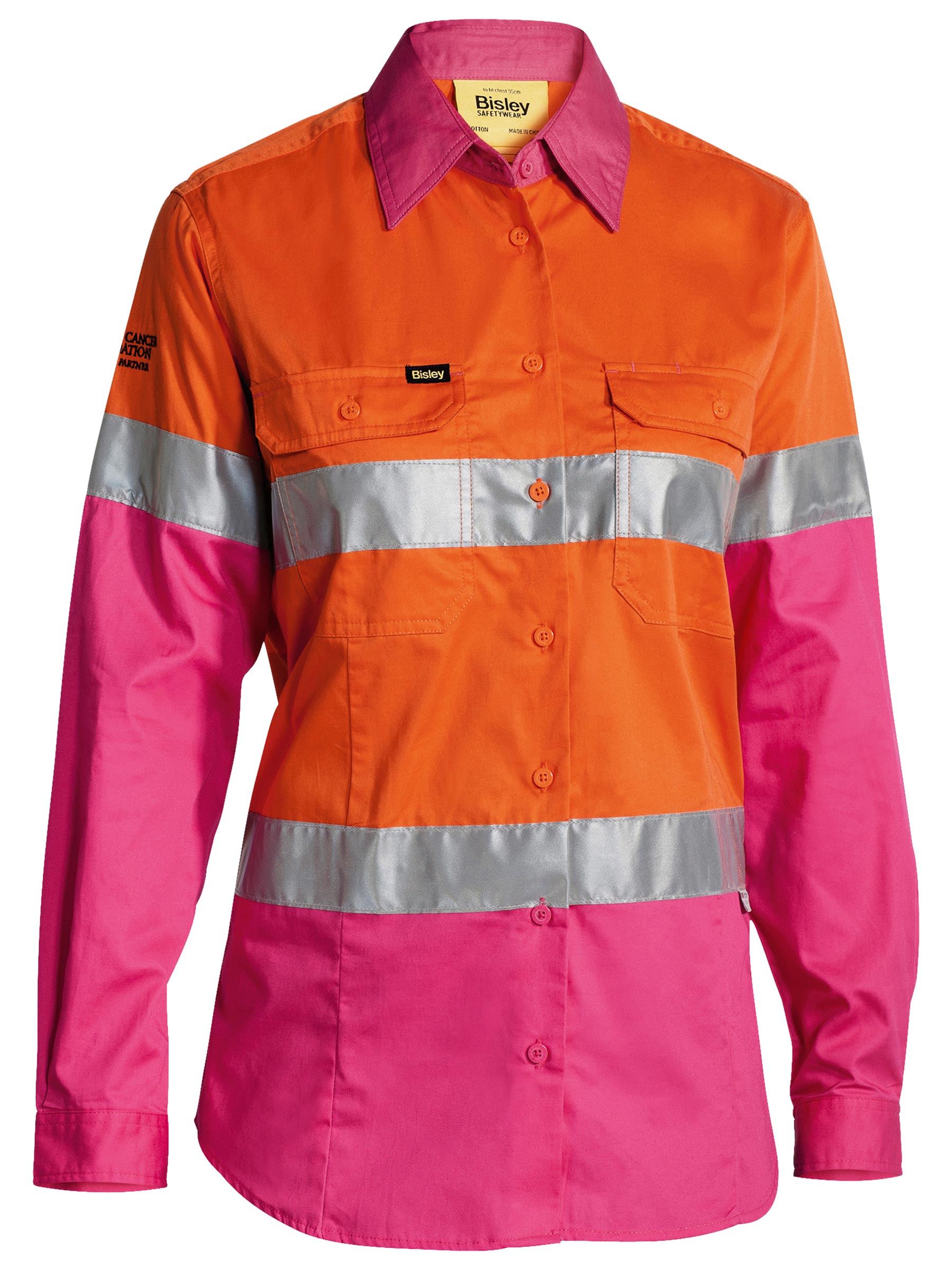 Bisley Women's Taped Hi Vis Cool Lightweight Drill Shirt BL6696T