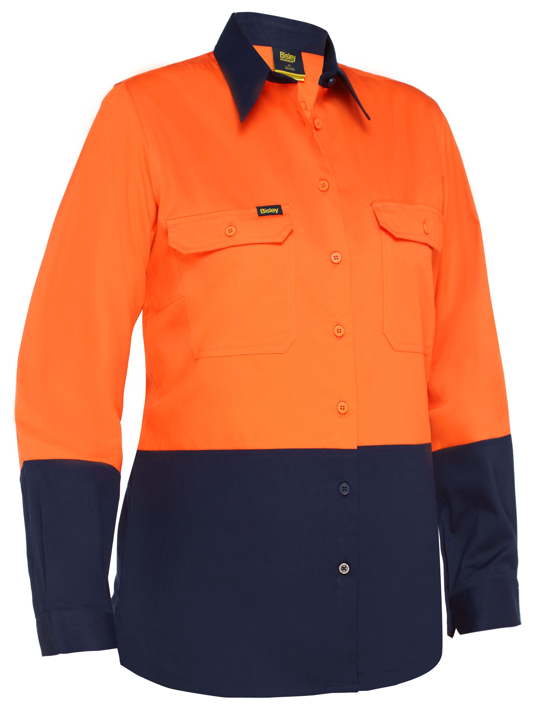 Bisley Women's Cool Lightweight Hi Vis Drill Shirt BL6895