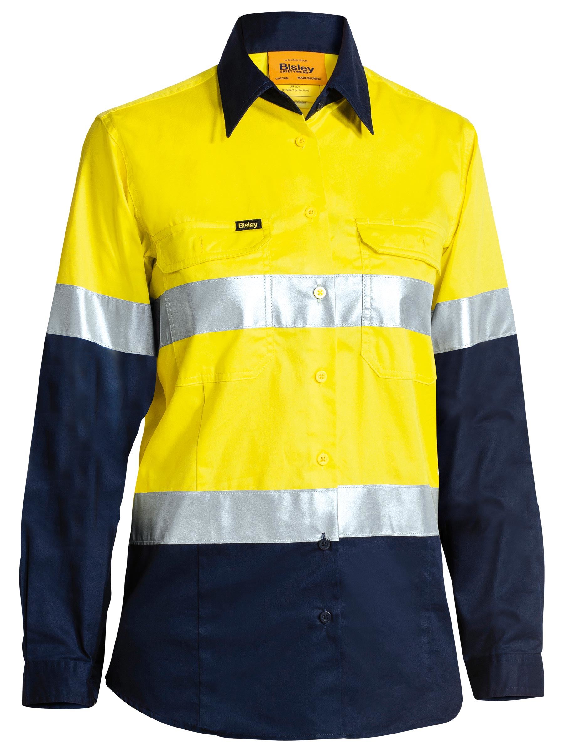 Bisley Women's Taped Hi Vis Cool Lightweight Drill Shirt BL6896