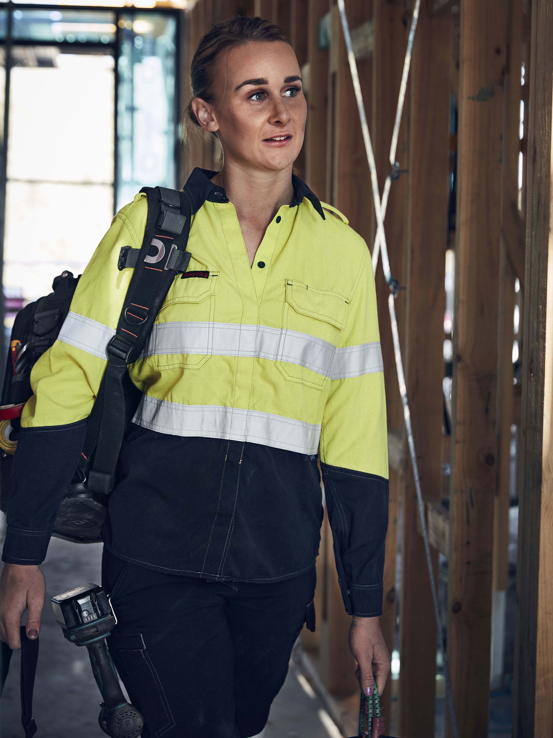 Bisley TenCate Tecasafe® Plus 700 Women's Taped Hi Vis FR Vented Shirt BL8082T