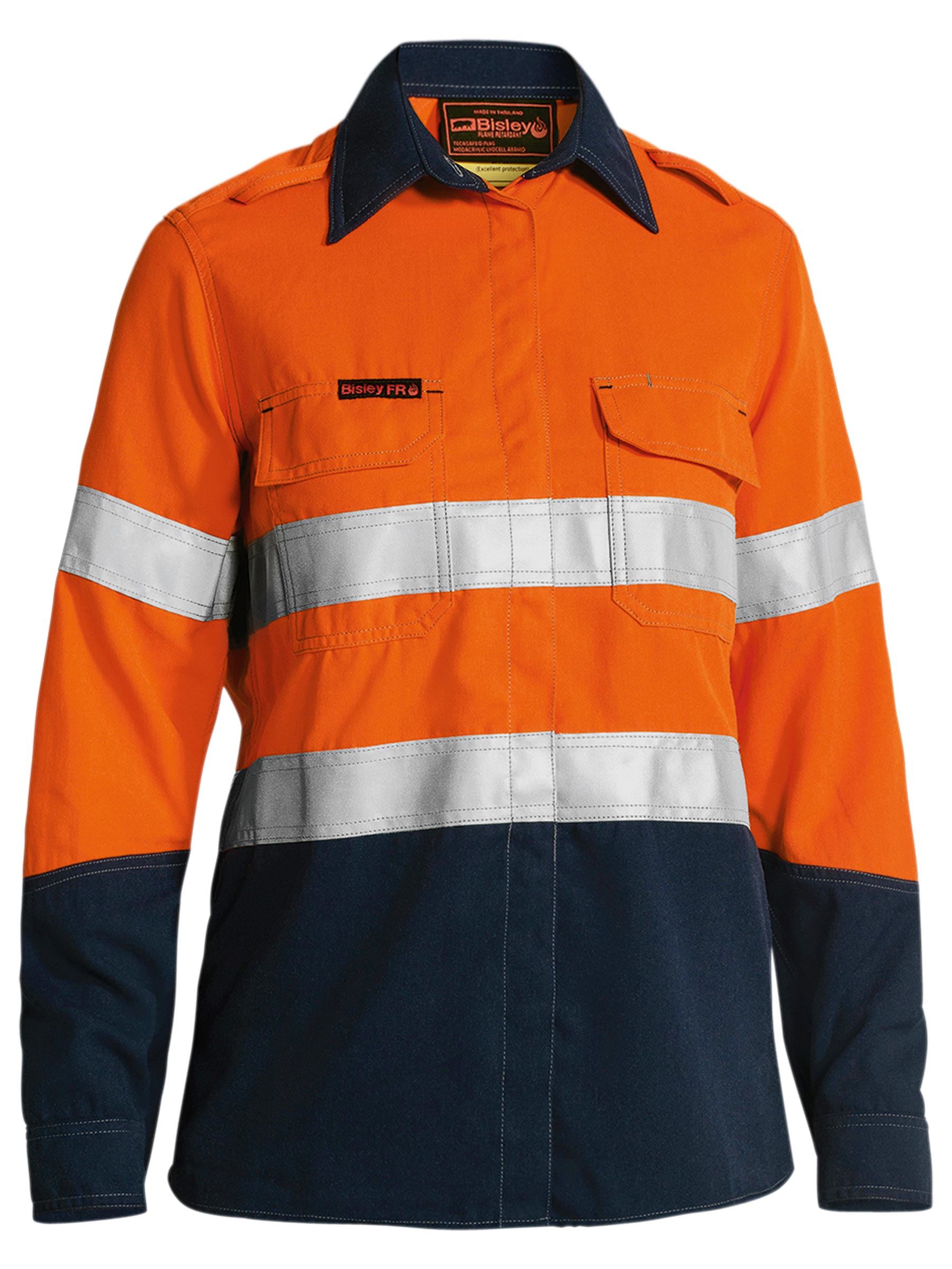Bisley TenCate Tecasafe® Plus 580 Women's Taped Hi Vis Lightweight FR Vented Shirt BL8098T- Clearance