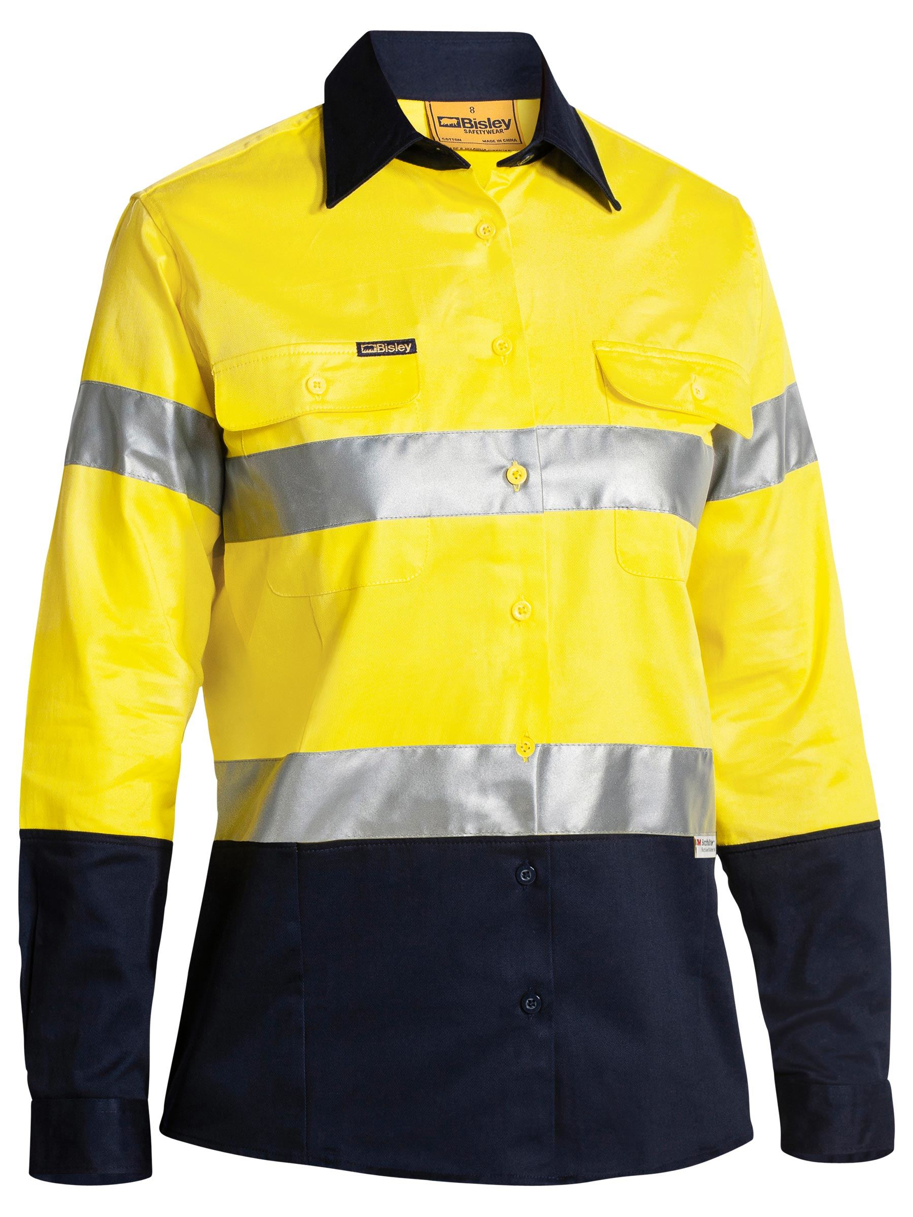 Bisley Women's Taped Hi Vis Drill Shirt BLT6456