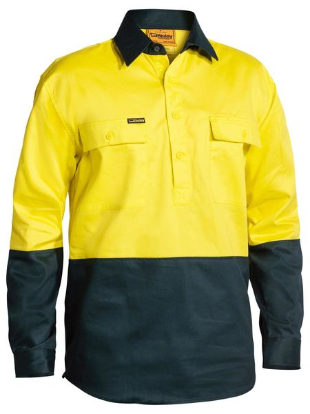 Bisley Hi Vis Closed Front Drill Shirt BSC6267