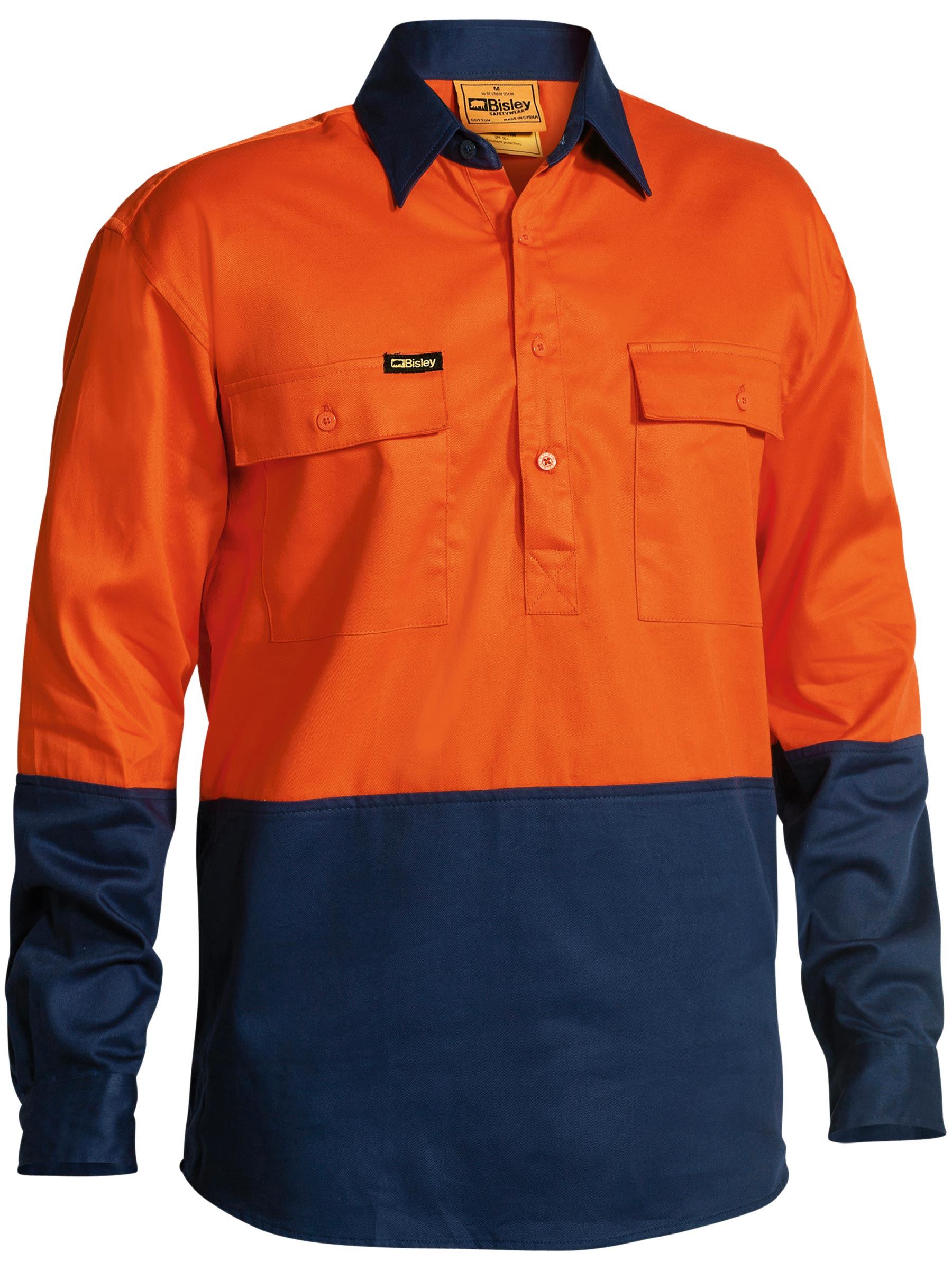 Bisley Hi Vis Closed Front Drill Shirt BSC6267