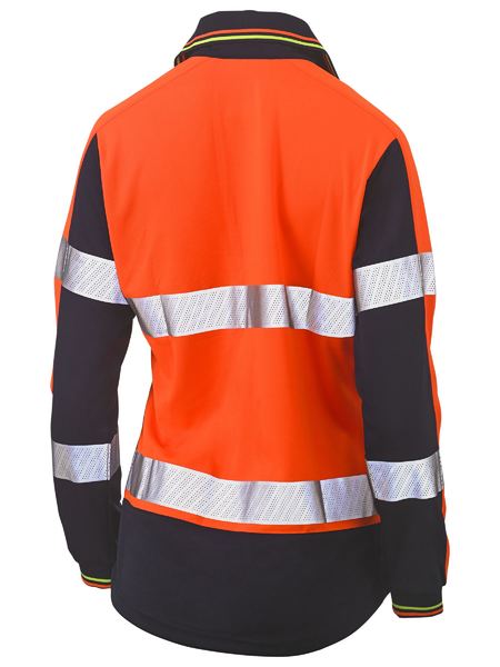 Bisley Women's Taped Two Tone Hi Vis V-Neck Polo BKL6225T