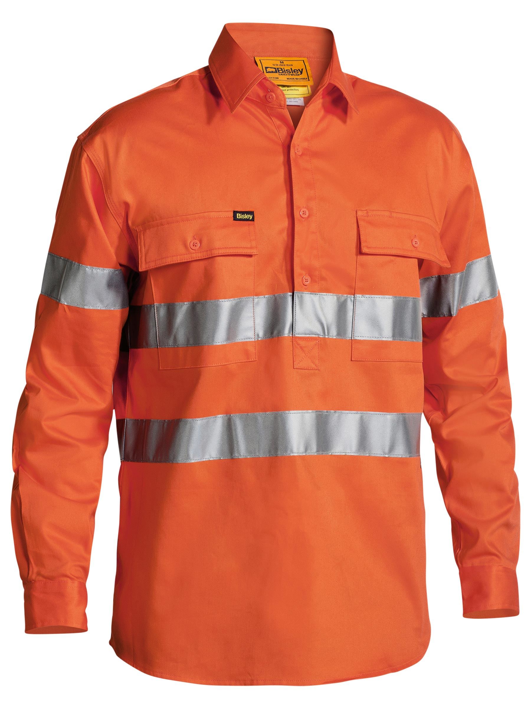 Bisley Taped Hi Vis Closed Front Drill Shirt BTC6482