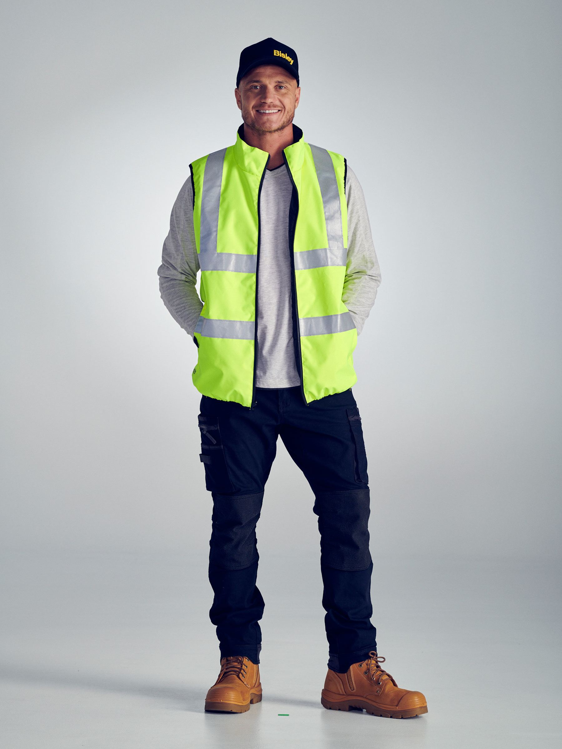 Bisley Taped Hi Vis Reversible Puffer Vest BV0330HT