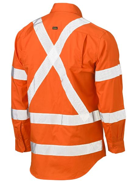 Bisley X Taped Biomotion Hi Vis Cool Lightweight Drill Shirt BS6166XT