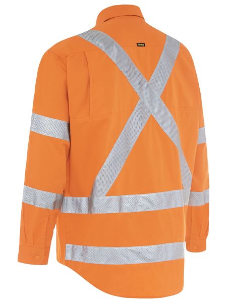 Bisley X Taped Biomotion Hi Vis Cool Lightweight Drill Shirt BS6166XT