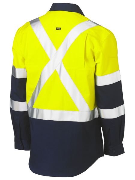 Bisley X Taped Biomotion Two Tone Hi Vis Lightweight Drill Shirt BS6696XT