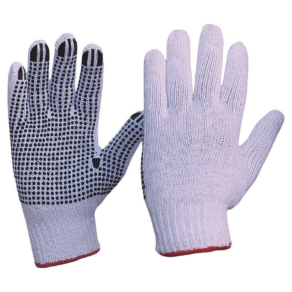 Pro Choice 12x Knitted Poly/Cotton With Pvc Dots Gloves Ladies Size - 342KPDBL