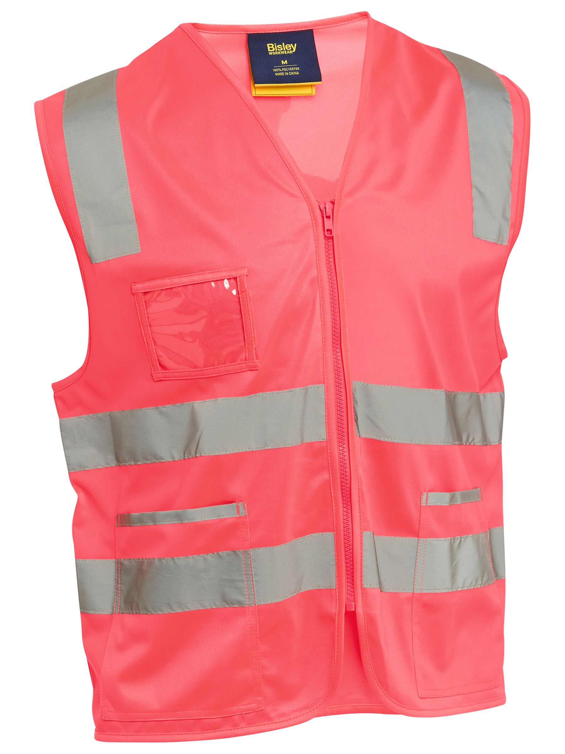 Bisley Taped Hi Vis Safety Zip Vest BV0341T