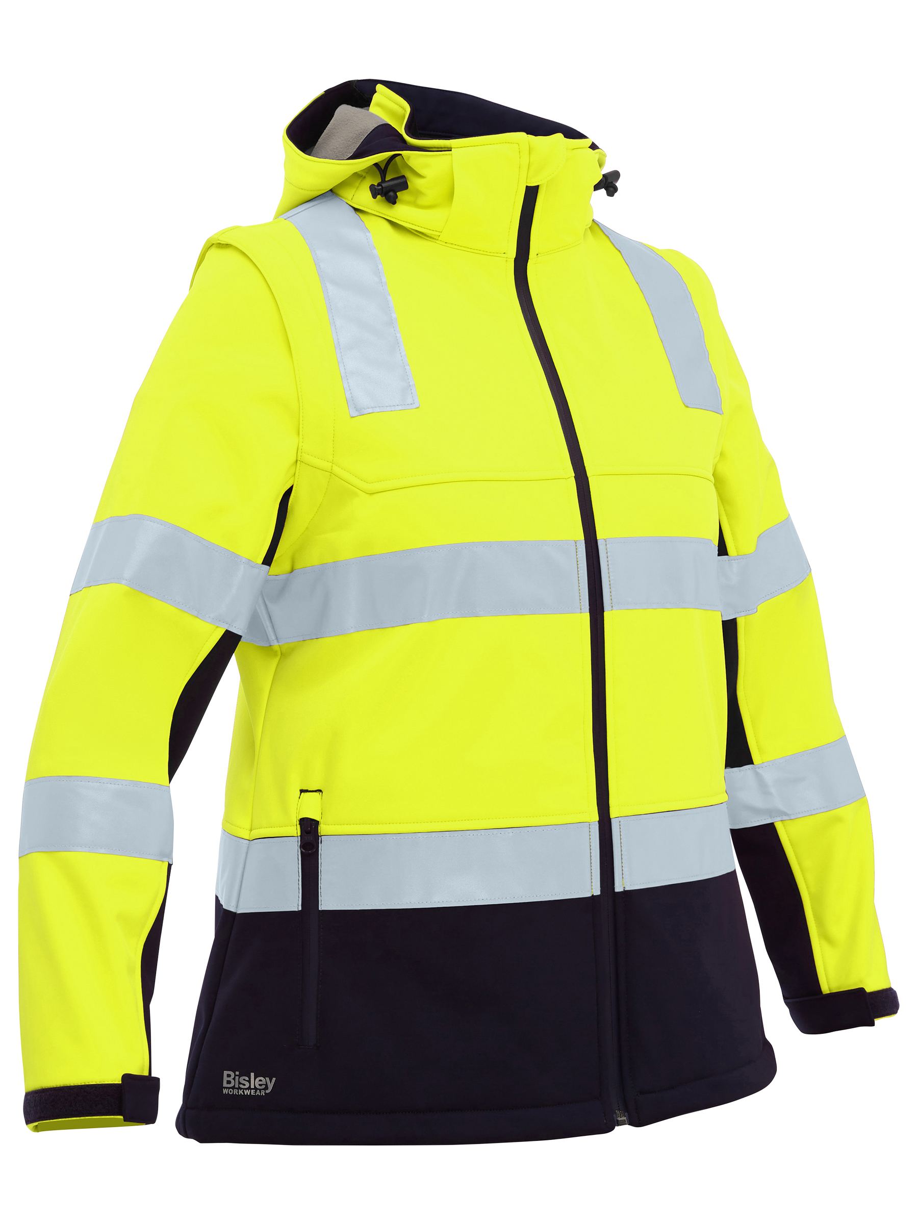 Bisley Women's Taped Two Tone Hi Vis 3-in-1 Soft Shell Jacket BJL6078T