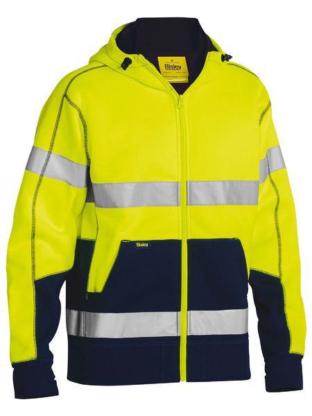 Bisley Taped Hi Vis Zip Fleece Hoodie with Sherpa Lining BK6988T