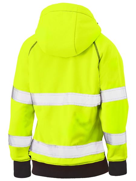 Bisley Women's Taped Hi Vis Fleece Zip Front Hoodie with Sherpa Lining BKL6819T