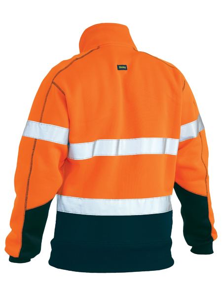 Bisley Taped Hi Vis 1/4 Zip Fleece Pullover with Sherpa Lining BK6987T