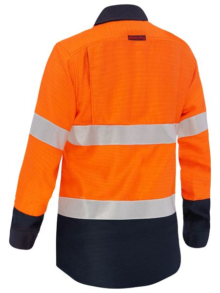 Bisley Apex 160 Women's Taped Hi Vis FR Ripstop Vented Shirt BL8338T