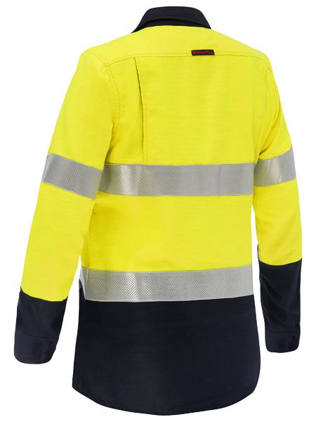 Bisley Apex 185 Women's Taped Hi Vis FR Vented Shirt BL8438T