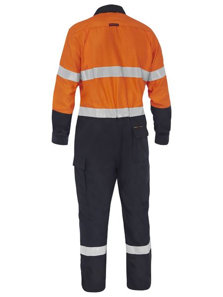 Bisley Apex 185/240 Taped Hi Vis FR Ripstop Vented Coverall BC8477T