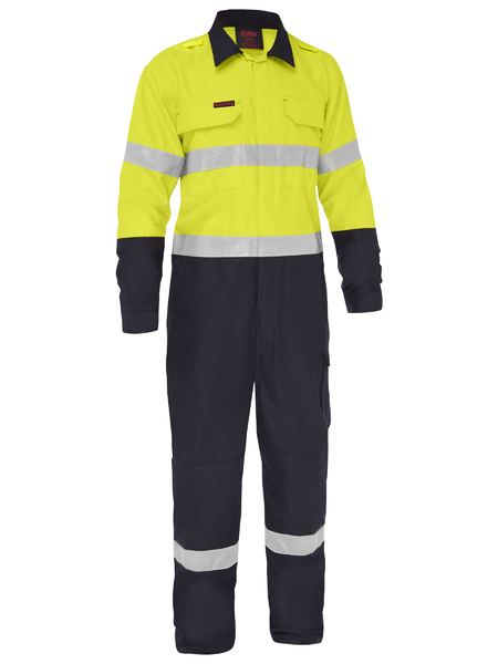Bisley Apex 185/240 Taped Hi Vis FR Ripstop Vented Coverall BC8477T