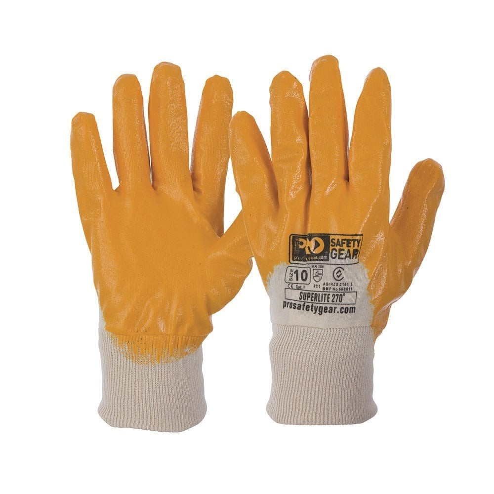 Pro Choice 12x Super-Lite Orange 3/4 Dipped Gloves - NBR