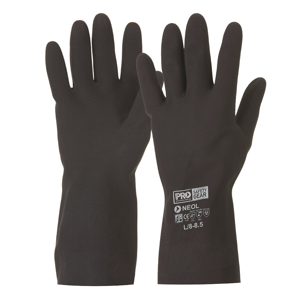 Pro Choice 12x Prochem Black 30Cm Neoprene Gloves -NEOG