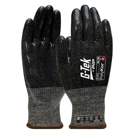 G-Tek PolyKor 13G Cut F Silicone Dip Glove -16-473