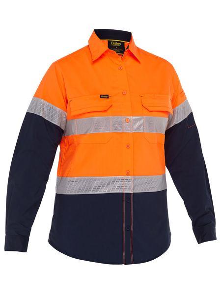Bisley Women's X Airflow™ Hi Vis Taped Stretch Ripstop Shirt BL6491T