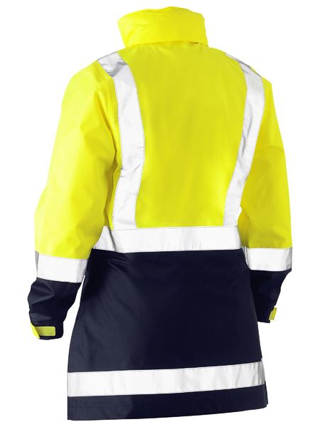 Bisley Women's Taped Hi Vis Recycled Rain Shell Jacket BJL6766T