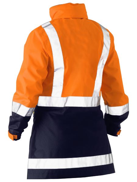 Bisley Women's Taped Hi Vis Recycled Rain Shell Jacket BJL6766T