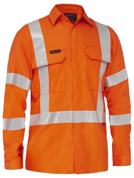 Bisley Apex 185 X Taped Biomotion Hi Vis FR Ripstop Vented Shirt BS8439XT