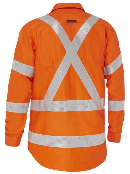Bisley Apex 185 X Taped Biomotion Hi Vis FR Ripstop Vented Shirt BS8439XT