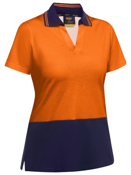 Bisley Women's Hi Vis V-Neck Polo BKL1234