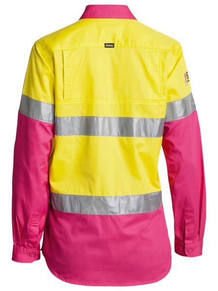 Bisley Women's Taped Hi Vis Cool Lightweight Drill Shirt BL6696T