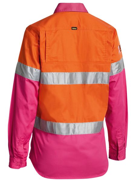 Bisley Women's Taped Hi Vis Cool Lightweight Drill Shirt BL6696T
