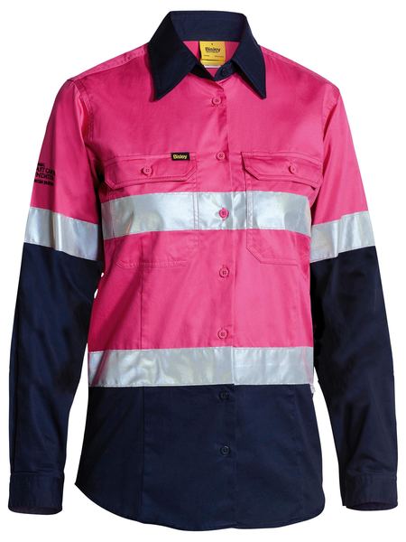 Bisley Women's Taped Hi Vis Cool Lightweight Drill Shirt BL6896