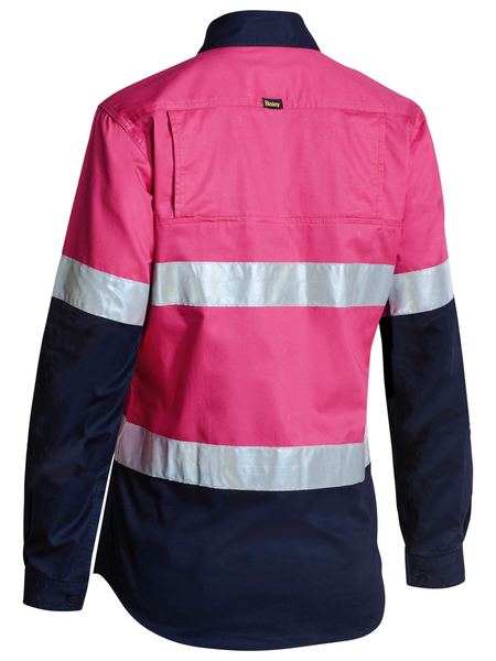 Bisley Women's Taped Hi Vis Cool Lightweight Drill Shirt BL6896