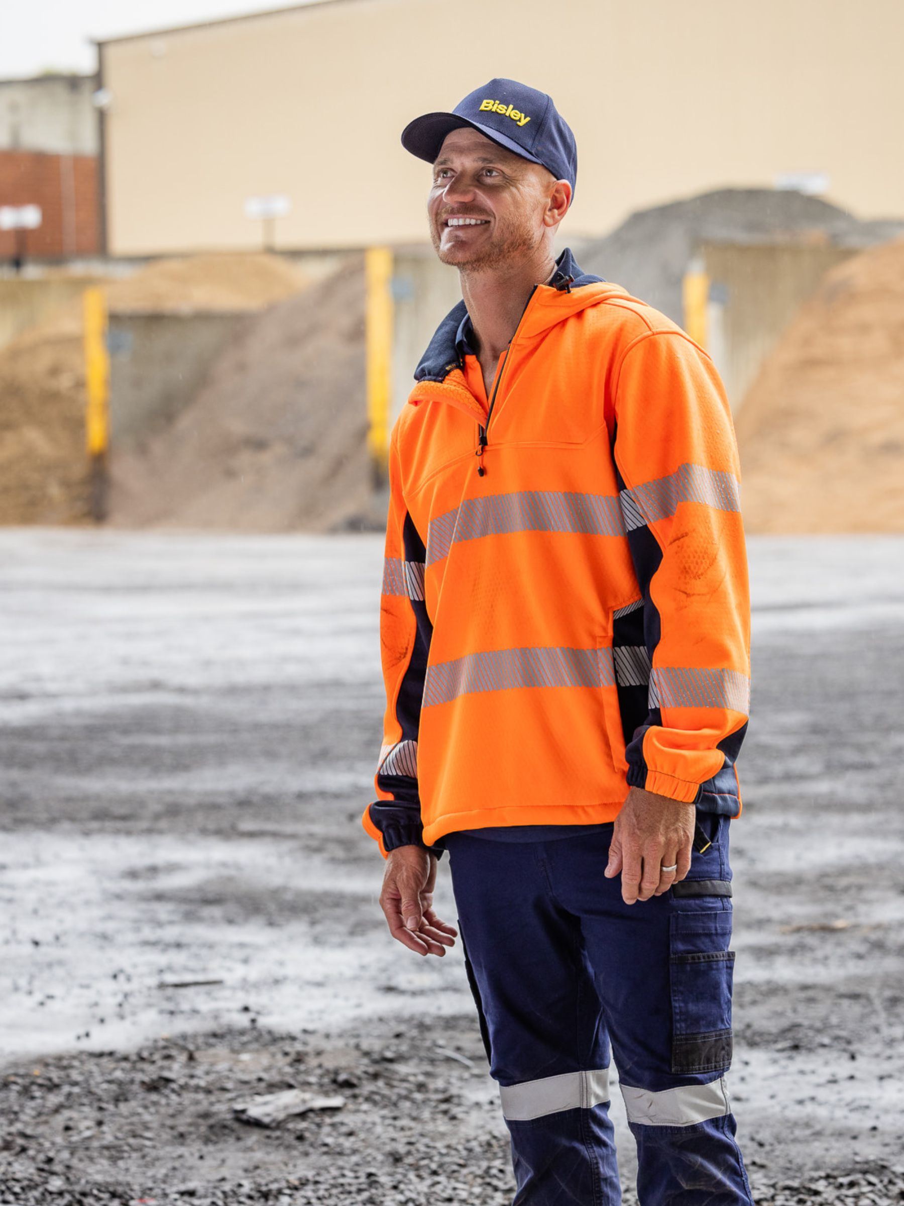 Bisley Flx & Move™ Hi Vis Taped Liquid Repellent Fleece Hoodie  BK6571T