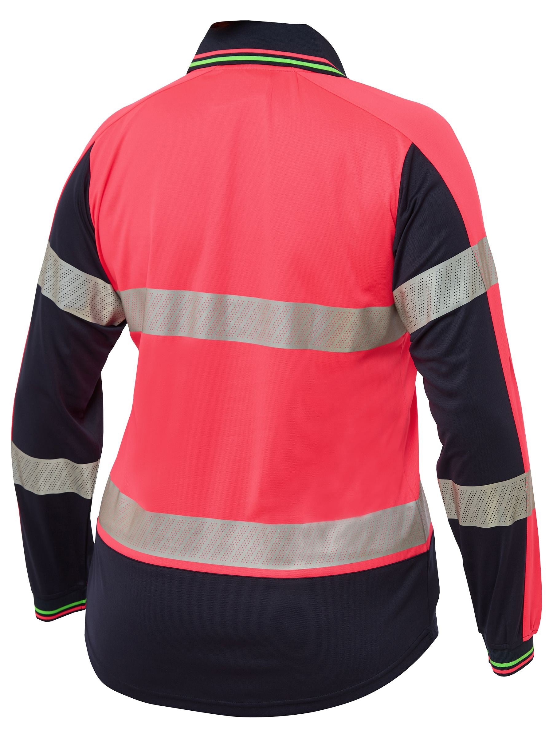 Bisley Women's Taped Two Tone Hi Vis V-Neck Polo BKL6225T