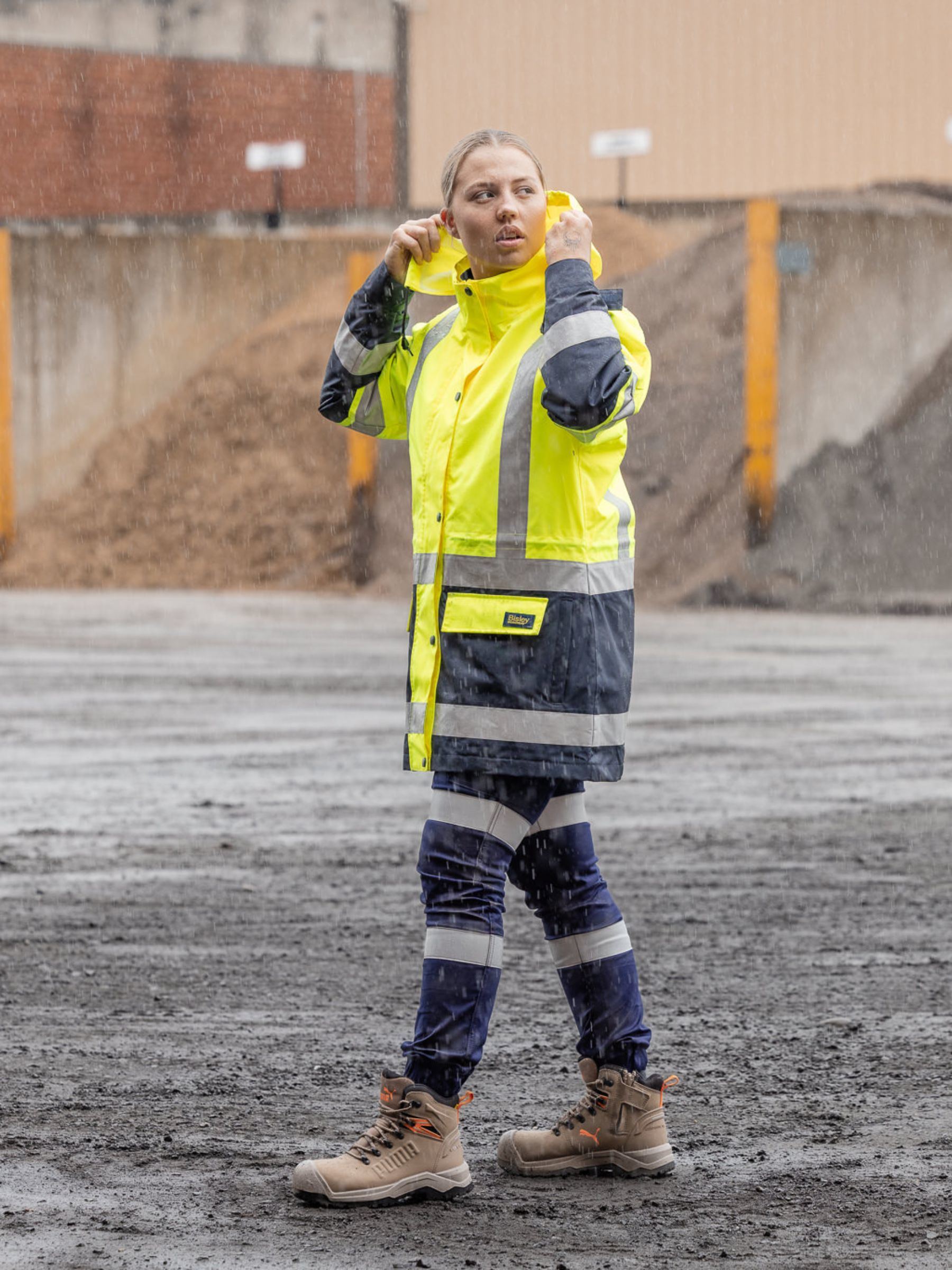 Bisley Women's Taped Hi Vis 5 in 1 Rain Jacket BKL6975