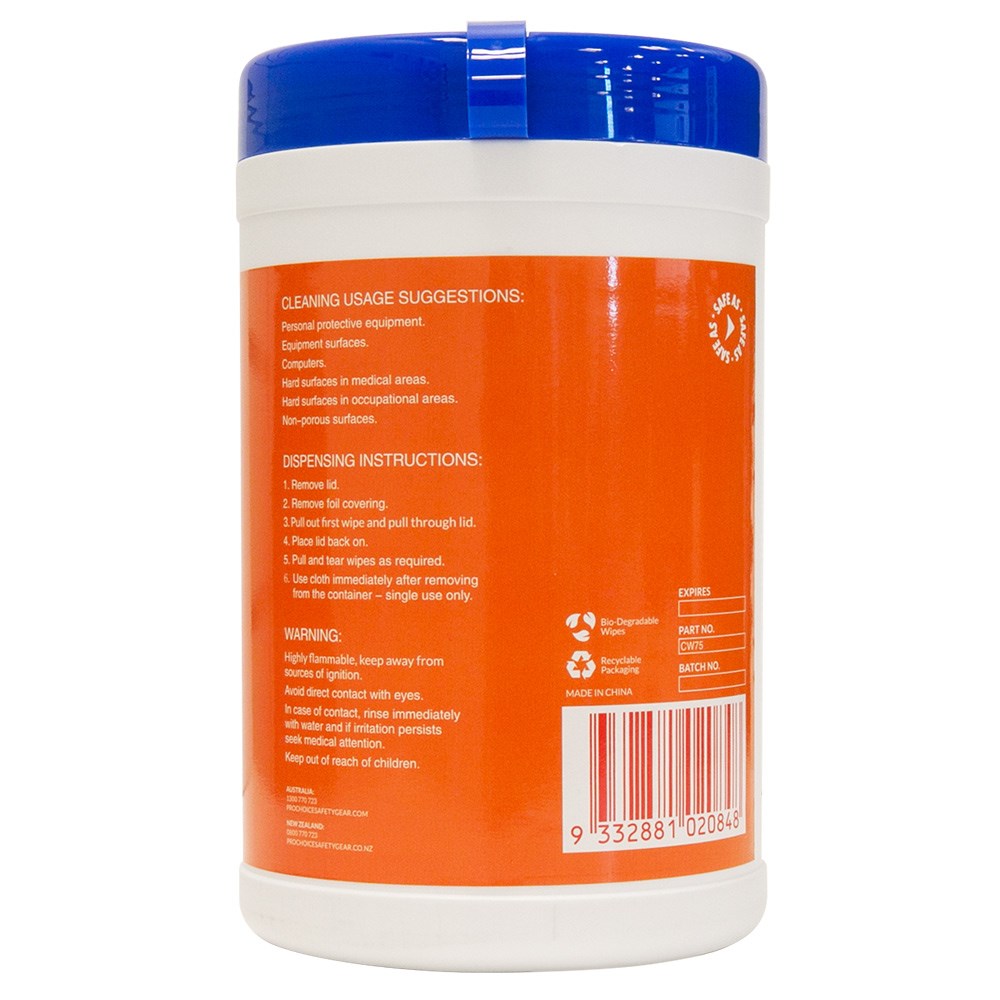 Pro Choice Isopropyl Wipes 75 Wipe Canister - CW75