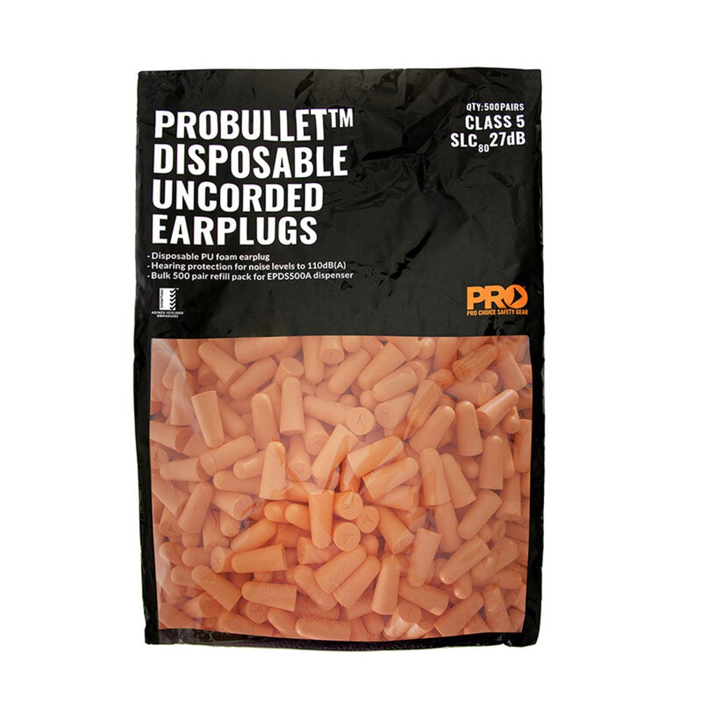 Pro Choice Probullet Refill Bag For Dispenser Uncorded 500 Uncorded Pairs - EPDS500R
